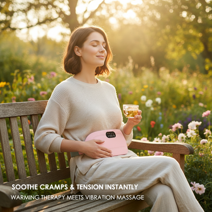 Electric Abdominal Massage Uterine Warm Belt Warm Uterus Hot Compress Vibration Massage Belt Abdomen Waist Warming USB Charging