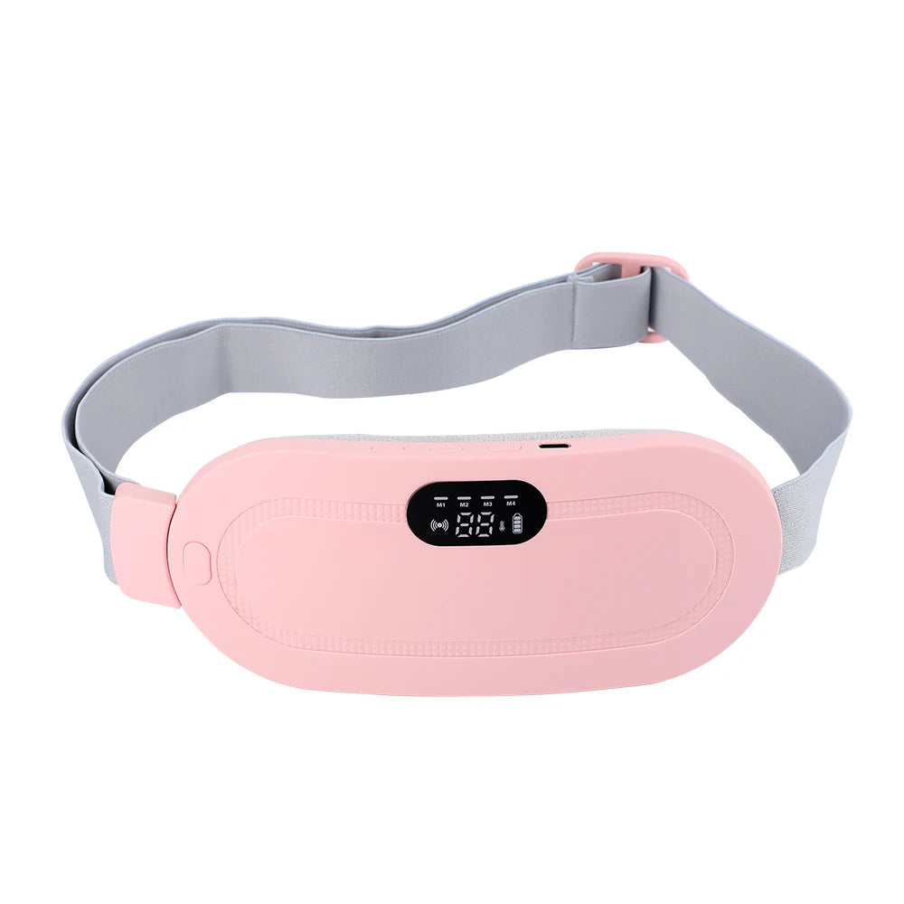 Electric Abdominal Massage Uterine Warm Belt Warm Uterus Hot Compress Vibration Massage Belt Abdomen Waist Warming USB Charging