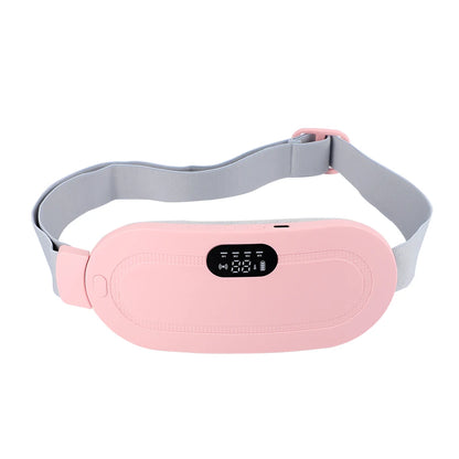 Electric Abdominal Massage Uterine Warm Belt Warm Uterus Hot Compress Vibration Massage Belt Abdomen Waist Warming USB Charging