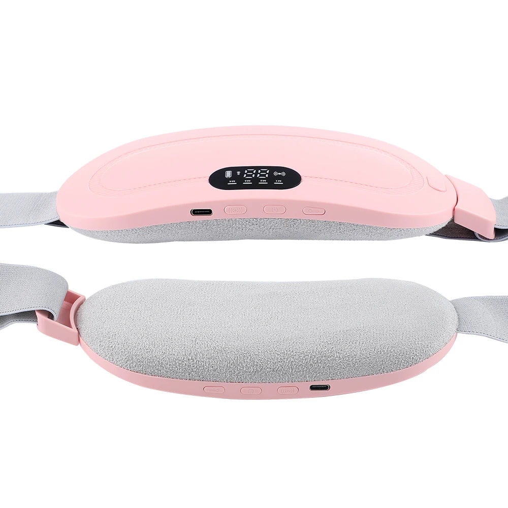 Electric Abdominal Massage Uterine Warm Belt Warm Uterus Hot Compress Vibration Massage Belt Abdomen Waist Warming USB Charging