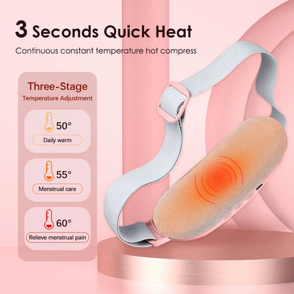 Electric Abdominal Massage Uterine Warm Belt Warm Uterus Hot Compress Vibration Massage Belt Abdomen Waist Warming USB Charging